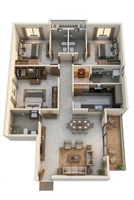 Floor plan of 3 BHK 2231 Sq. Ft. Apartment in Casagrand GS Infinity, Hyderabad