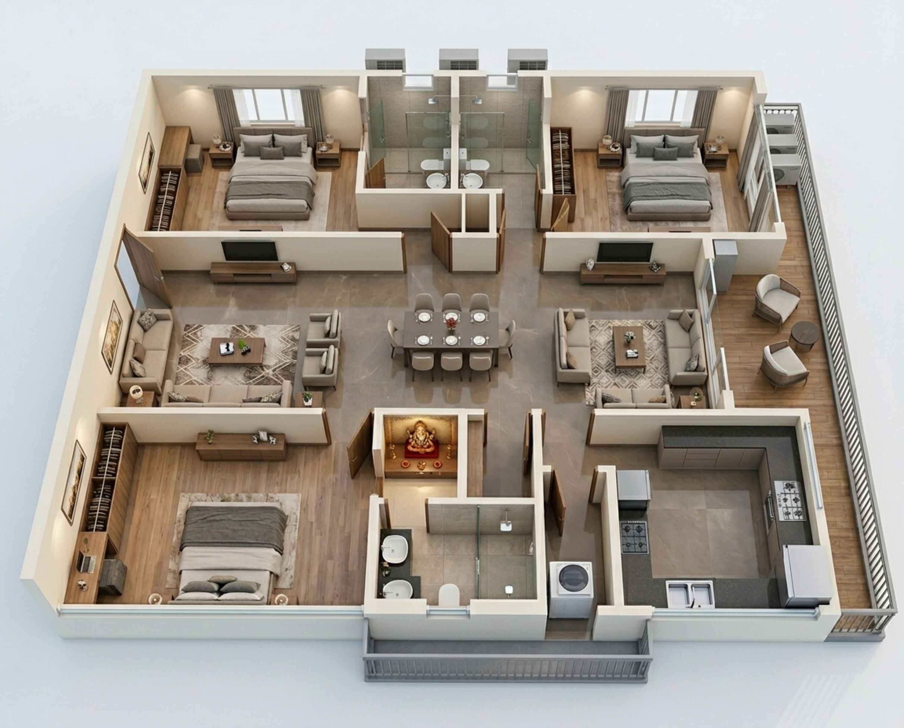 Floor plan of 3 BHK 2386 Sq. Ft. Apartment in Casagrand GS Infinity, Hyderabad