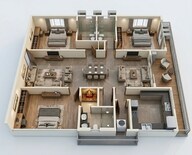 Floor plan of 3 BHK 2386 Sq. Ft. Apartment in Casagrand GS Infinity, Hyderabad