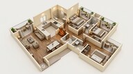 Floor plan of 3 BHK 984 Sq. Ft. Apartment in Cosmos Senenity, Palghar