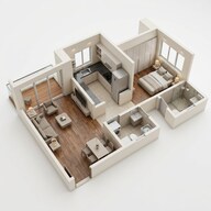 Floor plan of 1 BHK 483 Sq. Ft. Apartment in Dinkar Empire, Thane