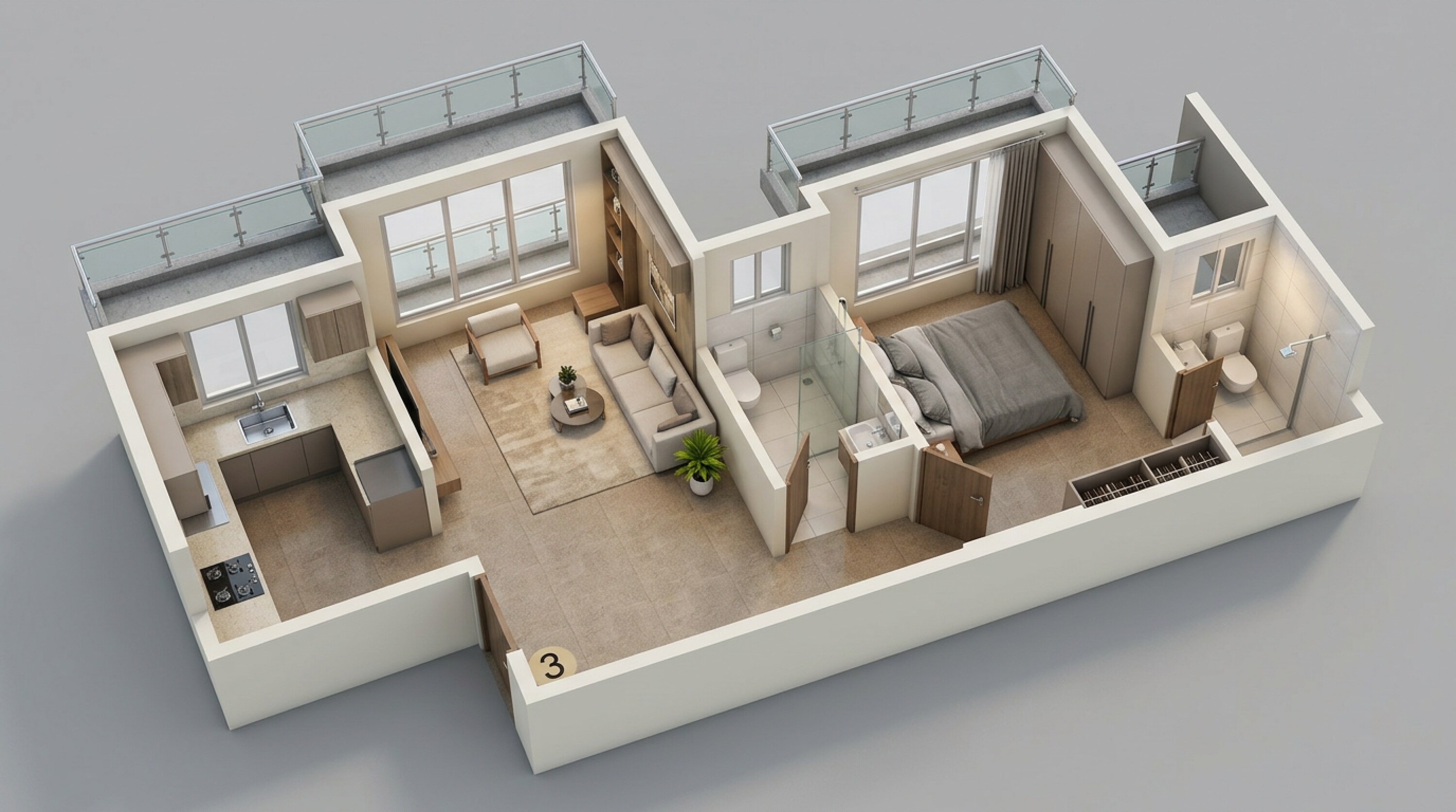 Floor plan of 1 BHK 423 Sq. Ft. Apartment in Sheetal Sagar Darshan and Vanashree, Mumbai