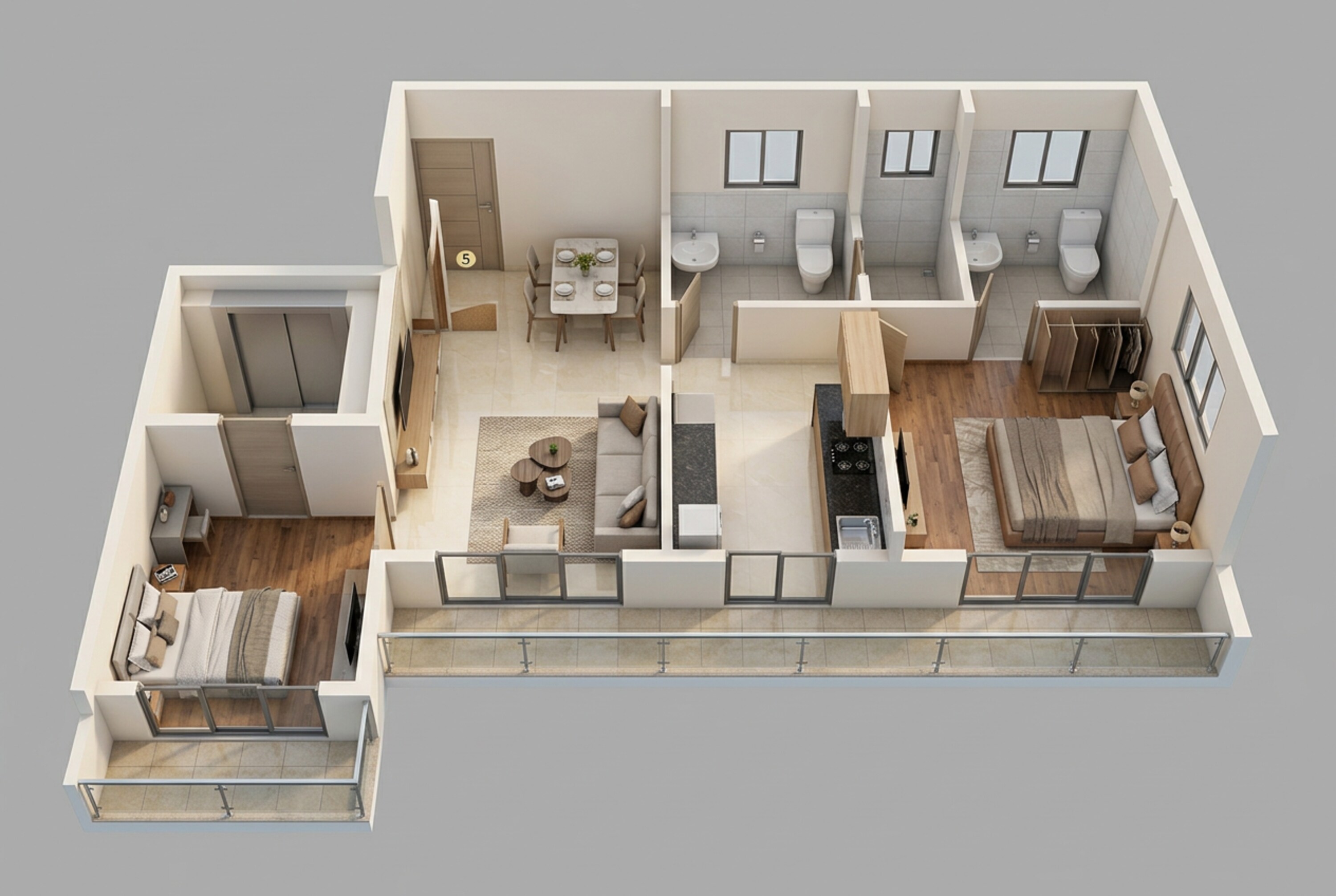 Floor plan of 2 BHK 468 Sq. Ft. Apartment in Sheetal Sagar Darshan and Vanashree, Mumbai