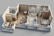 Floor plan of 2 BHK 468 Sq. Ft. Apartment in Sheetal Sagar Darshan and Vanashree, Mumbai