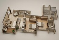 Floor plan of 2 BHK 710 Sq. Ft. Apartment in Kolte Patil Serenova, Mumbai