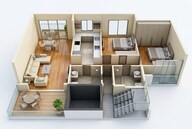 Floor plan of 2 BHK 579 Sq. Ft. Apartment in Kolte Patil Serenova, Mumbai