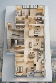 Floor plan of 4 BHK 1773 Sq. Ft. Apartment in Majestique Krutarth, Pune