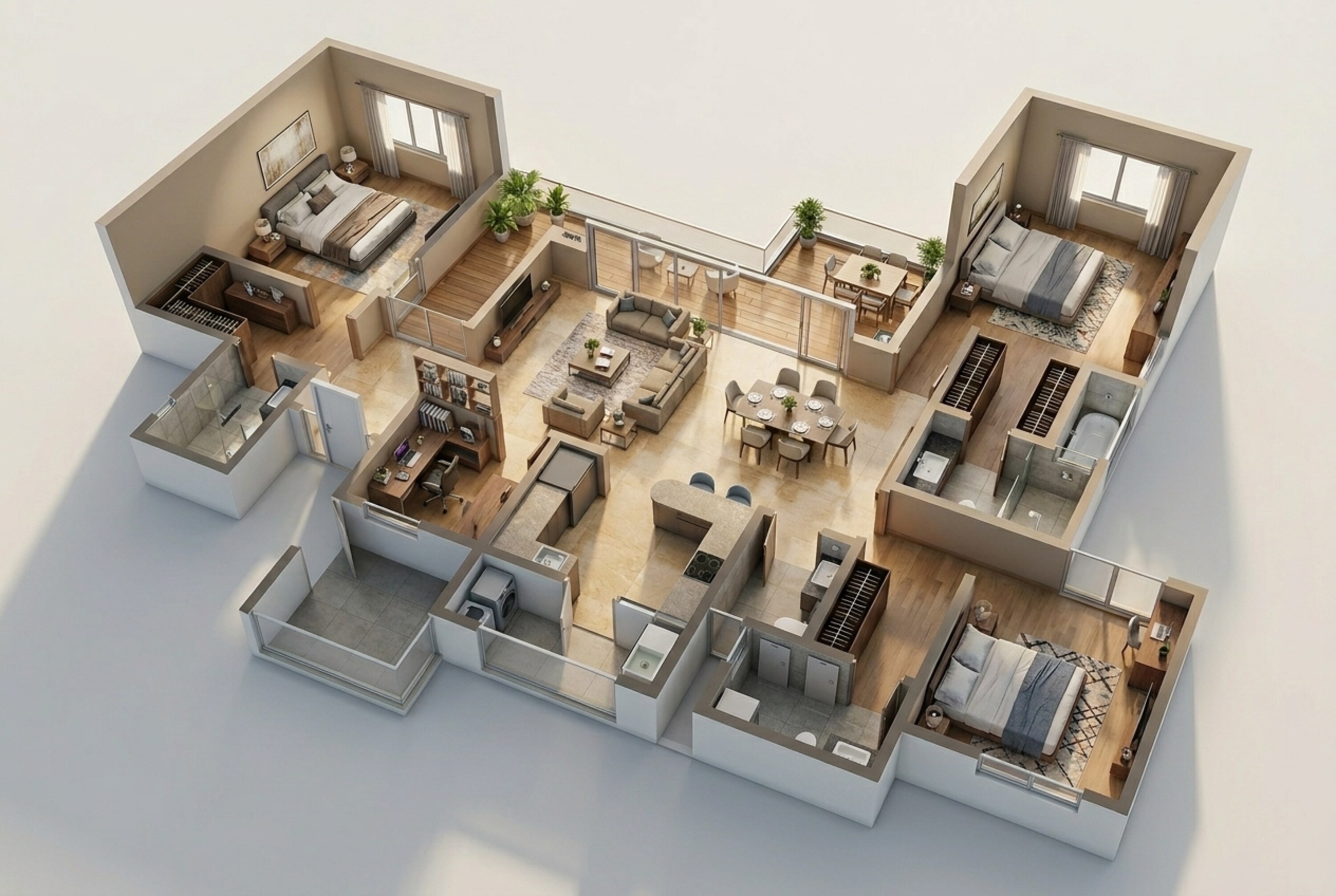 Floor plan of 3 BHK 2765 Sq. Ft. Apartment in Brigade Avalon, Bangalore