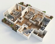 Floor plan of 3 BHK 2500 Sq. Ft. Apartment in M3M Jacob and Co, Noida