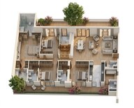 Floor plan of 4 BHK 4500 Sq. Ft. Apartment in M3M Jacob and Co, Noida