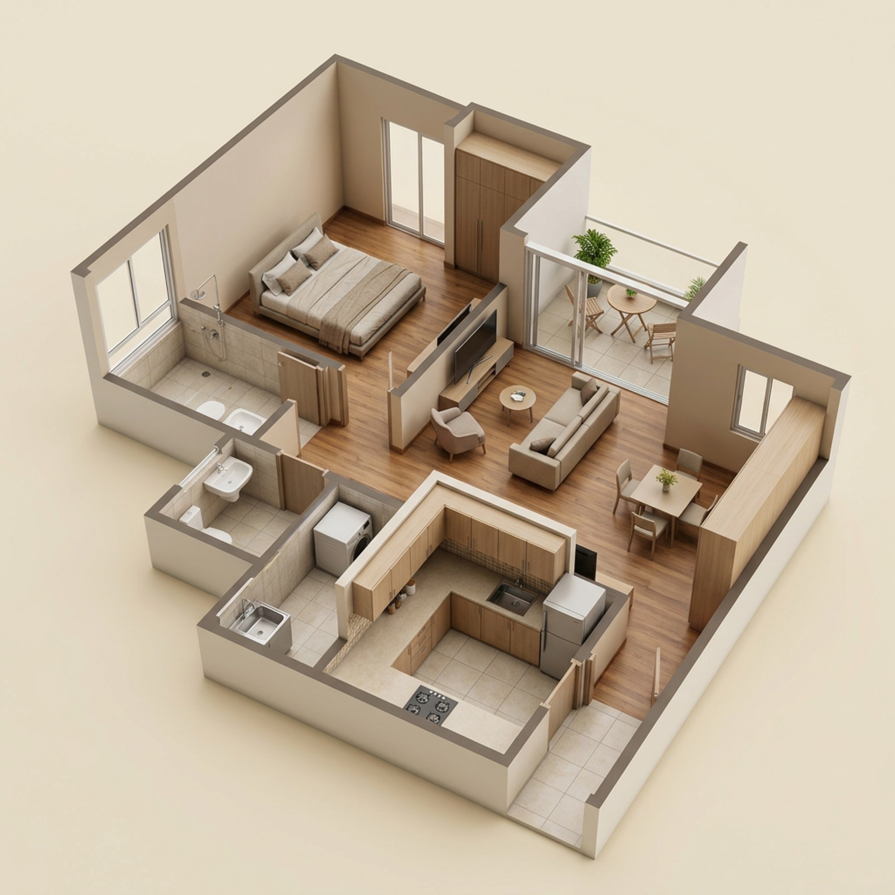 Floor plan of 1 BHK 485 Sq. Ft. Apartment in Shankeshwar World, Pune