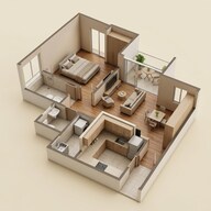 Floor plan of 1 BHK 485 Sq. Ft. Apartment in Shankeshwar World, Pune