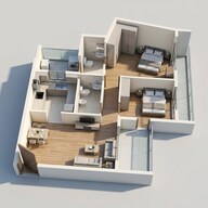 Floor plan of 2 BHK 461 Sq. Ft. Apartment in Gami Nirvana, Navi Mumbai