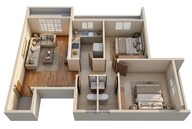 Floor plan of 2 BHK 522 Sq. Ft. Apartment in Gami Nirvana, Navi Mumbai