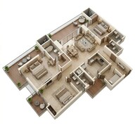 Floor plan of 3 BHK 2458 Sq. Ft. Apartment in Greenbay The Monarque, Greater Noida