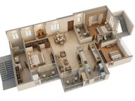 Floor plan of 3 BHK 2070 Sq. Ft. Apartment in Vaishnavi Krishna Brindavan, Bangalore