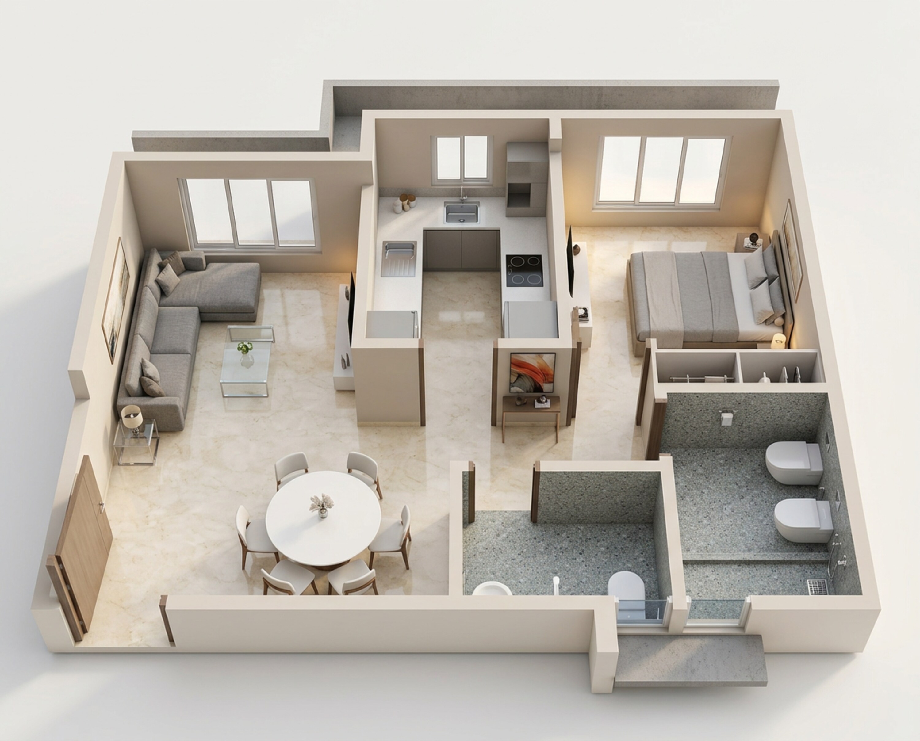 Floor plan of 1 BHK 364 Sq. Ft. Apartment in Adityaraj Springs, Mumbai