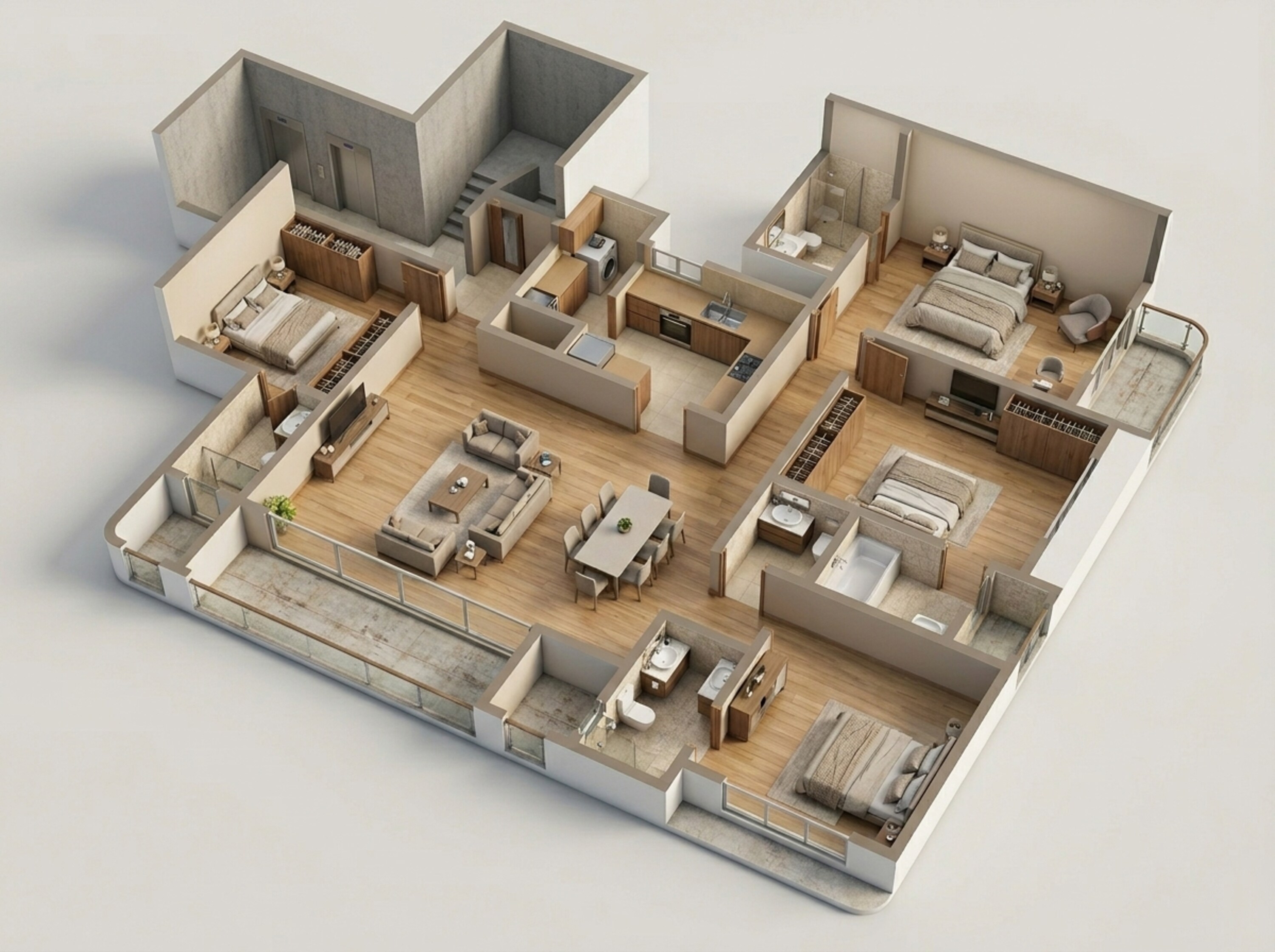 Floor plan of 4 BHK 2578 Sq. Ft. Apartment in Sobha Magnus, Bangalore