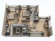Floor plan of 2 BHK 650 Sq. Ft. Apartment in Tulip Kingdom, Navi Mumbai