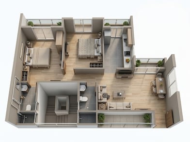 Floor plan of 2 BHK 650 Sq. Ft. Apartment in Tulip Kingdom, Navi Mumbai