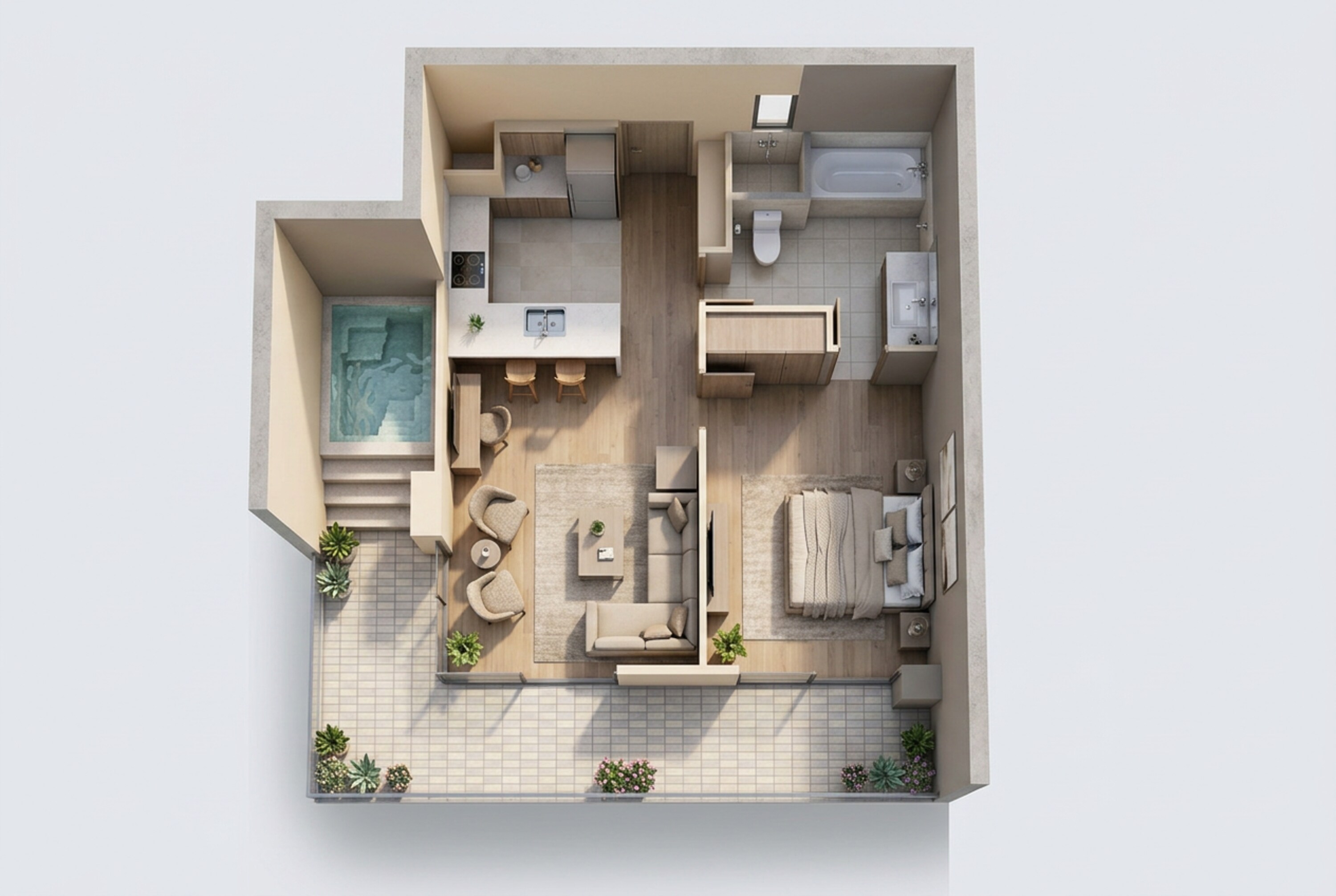 Floor plan of 1 BHK Apartment - 1600 sq. ft. in Delphine Central Park Estates, Gurgaon