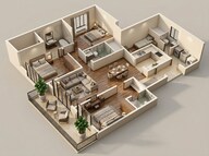 Floor plan of 3 BHK 2435 Sq. Ft. Apartment in Century Mirai, Bangalore