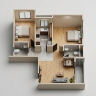 Floor plan of 2 BHK 660 Sq. Ft. Apartment in H Rishabraj Anuja, Mumbai