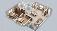 Floor plan of 2 BHK 1190 Sq. Ft. Apartment in Sipani City, Bangalore