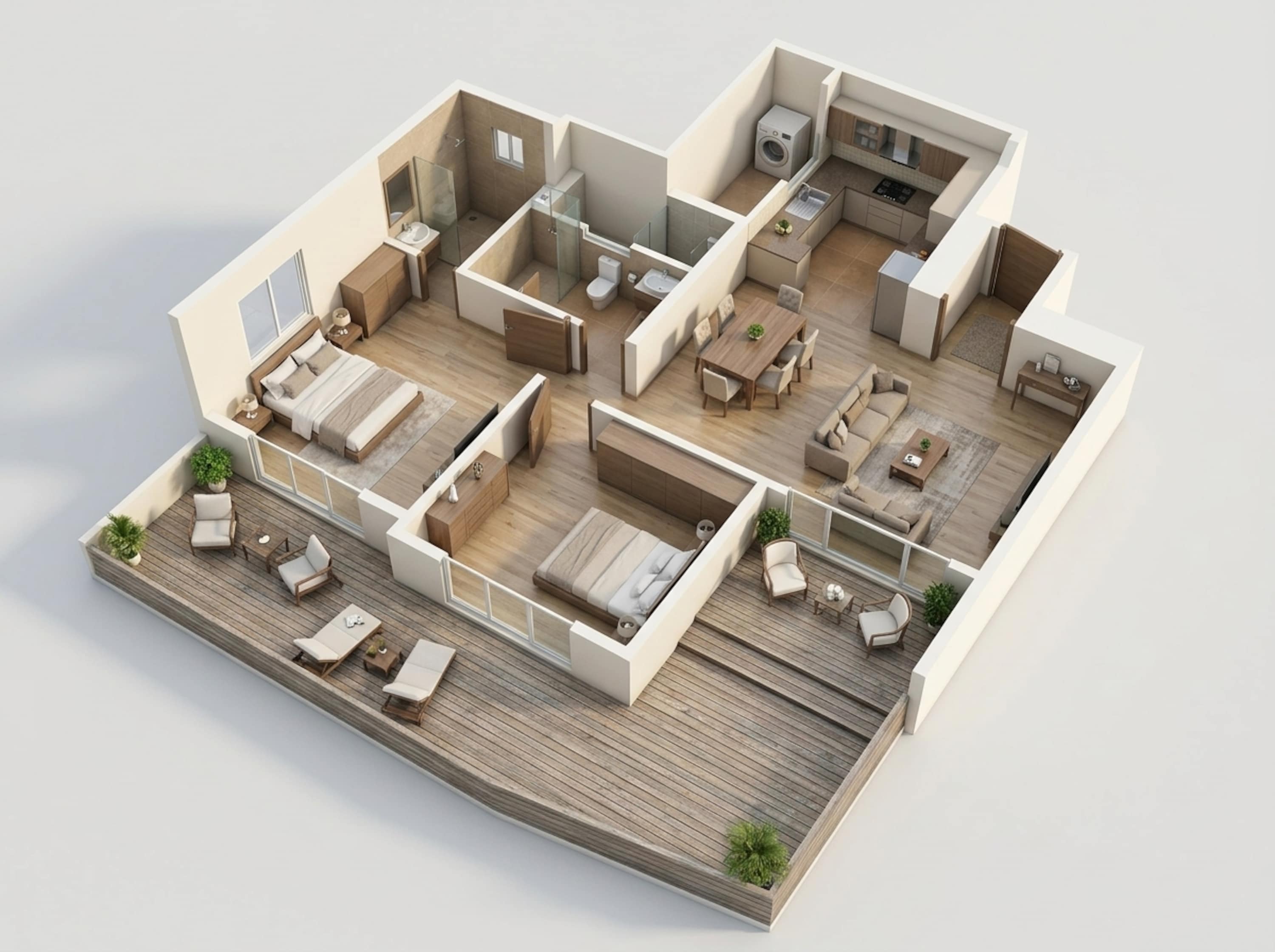 Floor plan of 2 BHK 712 Sq. Ft. Apartment in Kolte Patil Life Republic Qrious, Pune