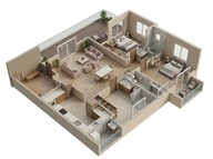 Floor plan of 2 BHK 760 Sq. Ft. Apartment in Kolte Patil Life Republic Qrious, Pune