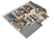 Floor plan of 3 BHK 1089 Sq. Ft. Apartment in Kolte Patil Life Republic Qrious, Pune