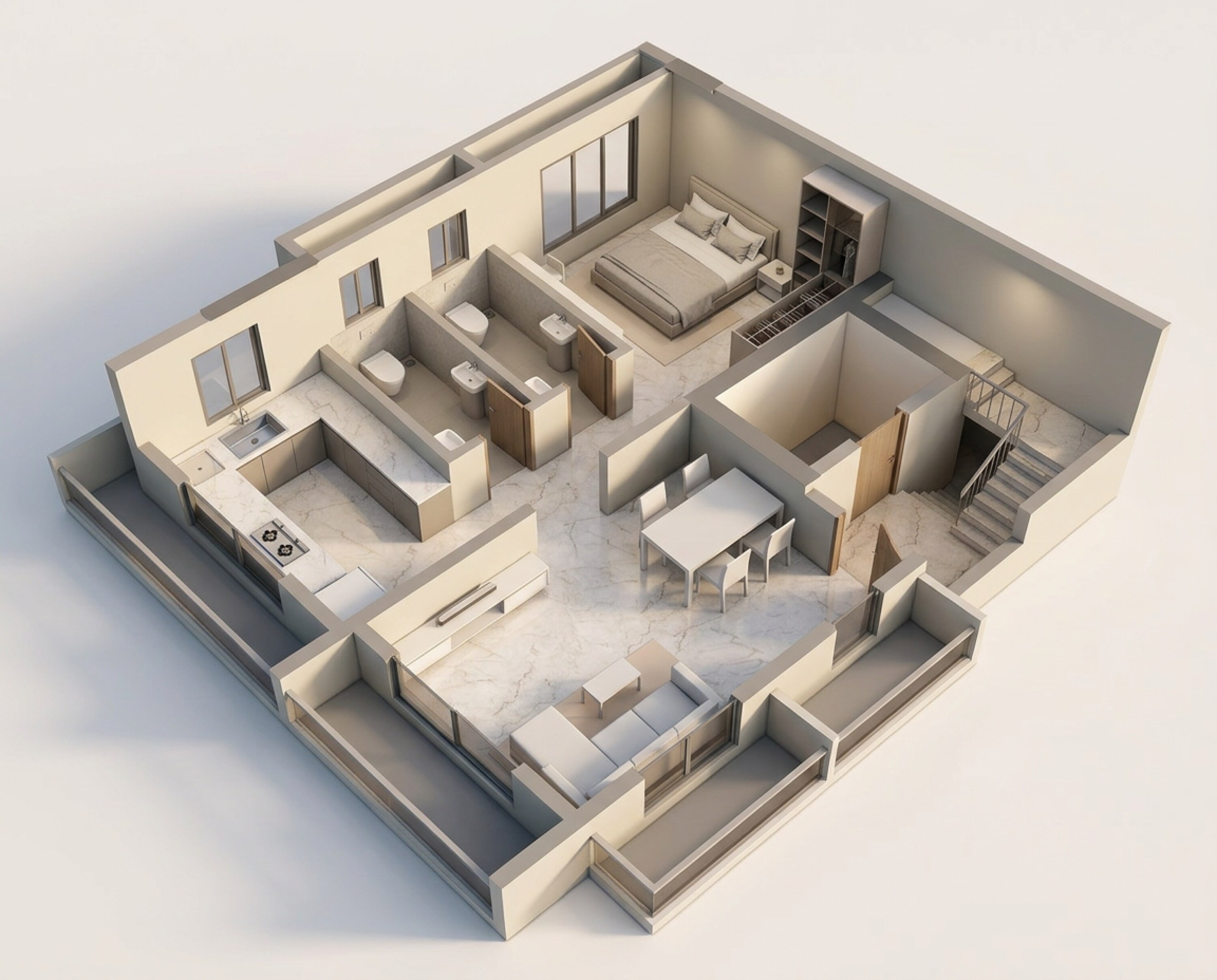 Floor plan of 1 BHK 408 Sq. Ft. Apartment in Hirani New Aakanksha CHS, Mumbai