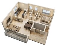 Floor plan of 1 BHK 408 Sq. Ft. Apartment in Hirani New Aakanksha CHS, Mumbai