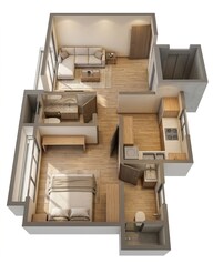 Floor plan of 1 BHK 413 Sq. Ft. Apartment in Hirani New Aakanksha CHS, Mumbai