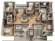 Floor plan of 4 BHK 1834 Sq. Ft. Apartment in Fortune Apoorva Apartments, Pune