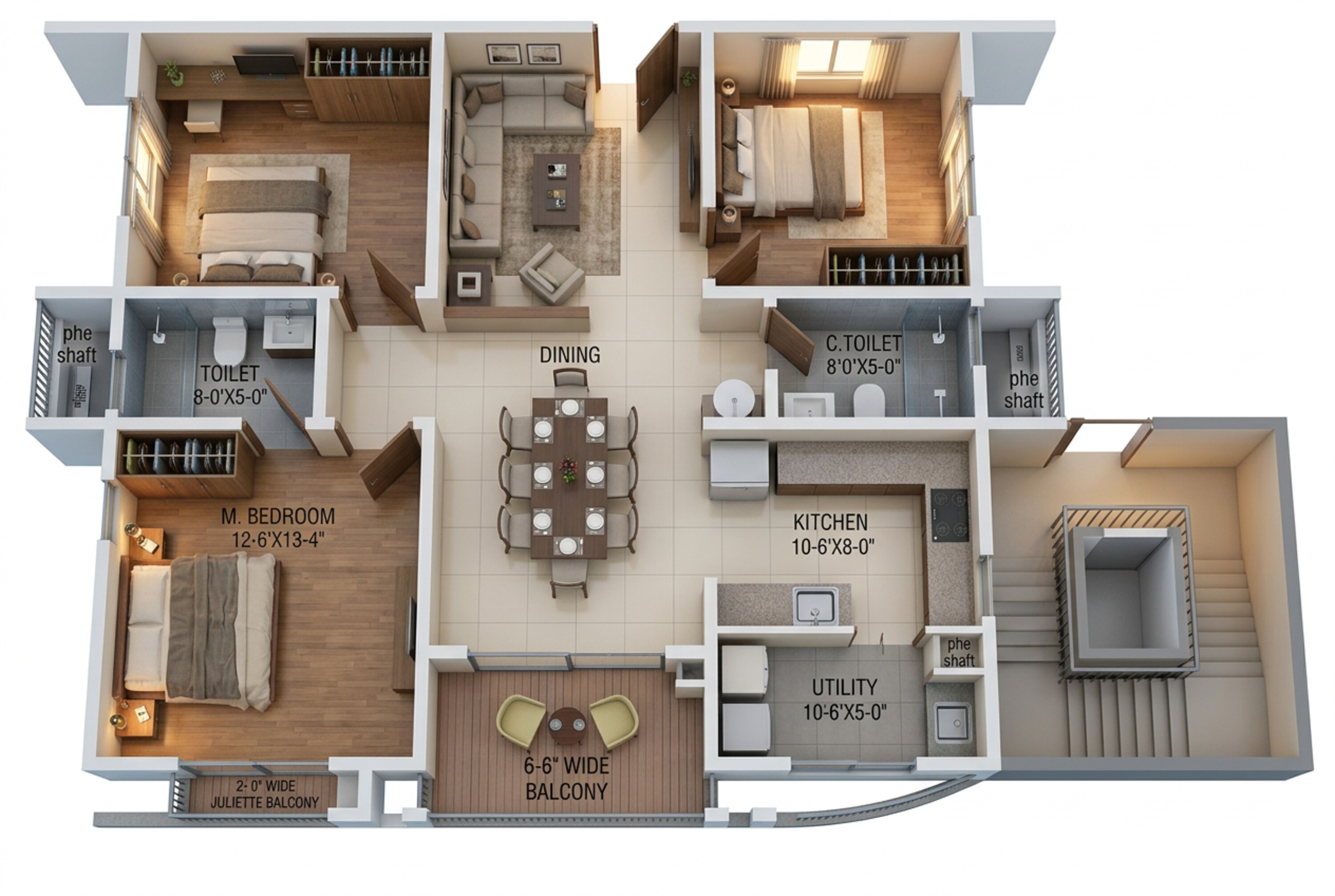 Floor plan of 3 BHK 1561 Sq. Ft. Apartment in DSR Evoq, Bangalore