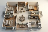 Floor plan of 3 BHK 1561 Sq. Ft. Apartment in DSR Evoq, Bangalore