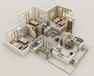 Floor plan of 3 BHK 1192 Sq. Ft. Apartment in Gokhale Uma, Pune