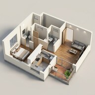Floor plan of 1 BHK 357 Sq. Ft. Apartment in Patel Pristine, Thane