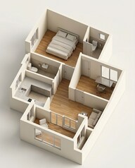 Floor plan of 1 BHK 305 Sq. Ft. Apartment in Patel Pristine, Thane