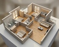 Floor plan of 2 BHK 481 Sq. Ft. Apartment in Patel Pristine, Thane