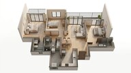 Floor plan of 3 BHK 2000 Sq. Ft. Apartment in Birla Pravaah, Gurgaon