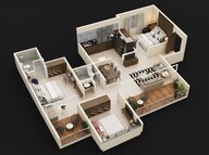 Floor plan of 2 BHK 985 Sq. Ft. Apartment in Pristine ILife 4, Pune