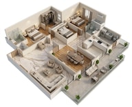 Floor plan of 3 BHK 2437 Sq. Ft. Apartment in Navanaami One, Hyderabad