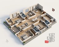 Floor plan of 3 BHK 3379 Sq. Ft. Apartment in Navanaami One, Hyderabad
