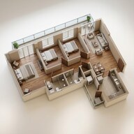 Floor plan of 3 BHK 1700 Sq. Ft. Apartment in Emaar Serenity Hills, Gurgaon