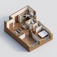 Floor plan of 1 BHK 475 Sq. Ft. Apartment in Jaydeep And Gami Evara, Mumbai