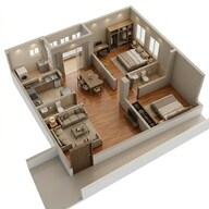 Floor plan of 2 BHK 1160 Sq. Ft. Apartment in VRL Royal Homes, Bangalore