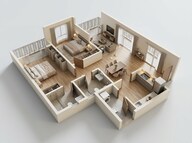 Floor plan of 2 BHK 725 Sq. Ft. Apartment in Godrej Woods, Bangalore