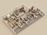 Floor plan of 3 BHK 1026 Sq. Ft. Apartment in Godrej Woods, Bangalore